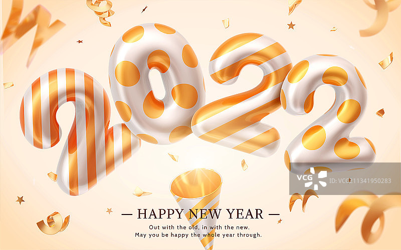 三维2022年金色庆祝卡片图片素材