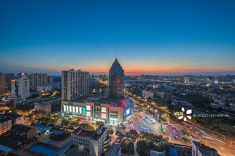 仙桃市区夜景图片素材