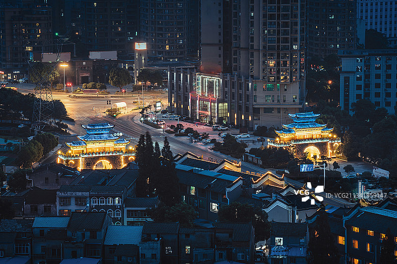 仙桃沔街夜景图片素材