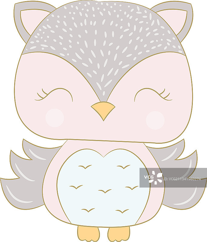 有猫头鹰的可爱儿童画图片素材