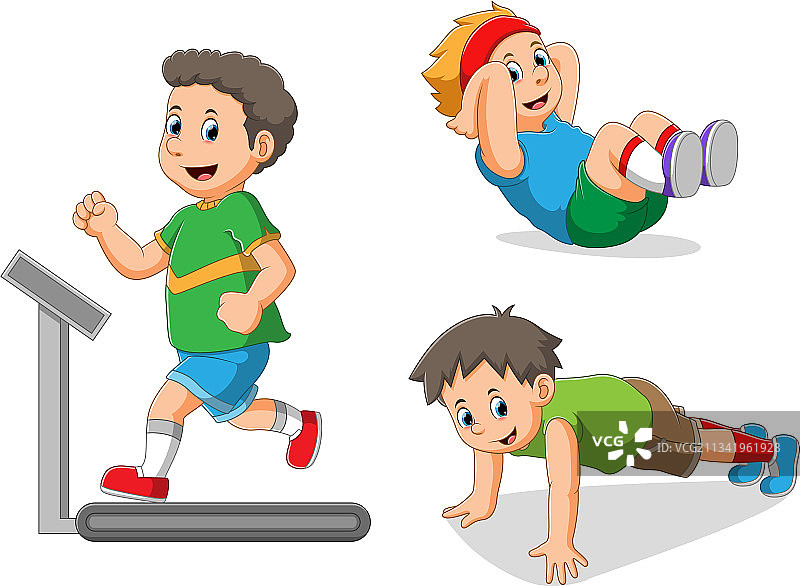 男孩的不同行为合集图片素材