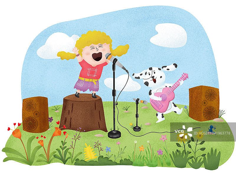 草地乐队表演图片素材