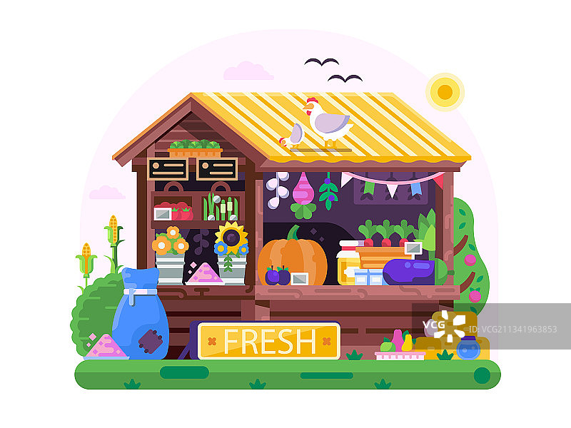 农贸市场当地摊位出售有机蔬菜图片素材