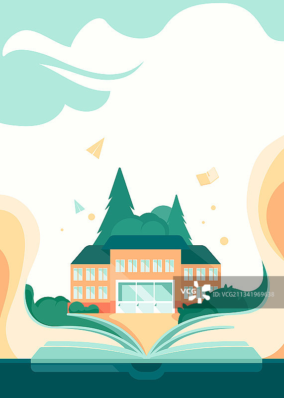 书籍学校建筑海报模板图片素材