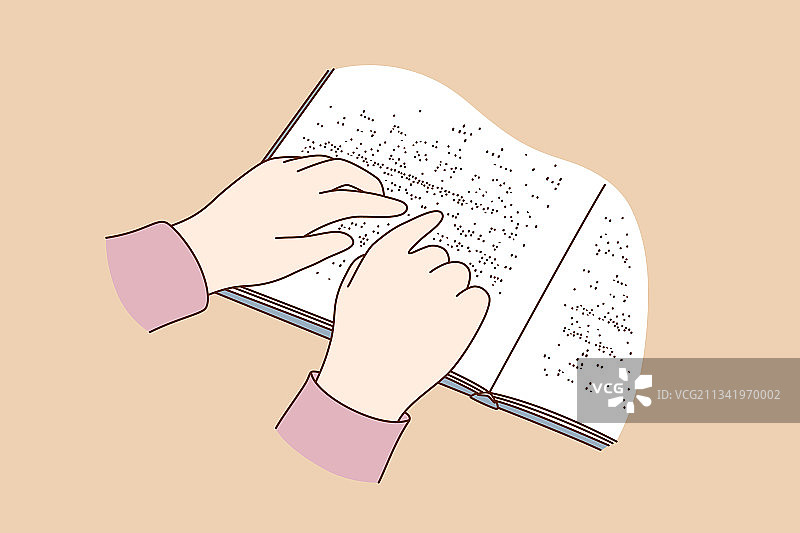 盲人阅读书籍概念图片素材