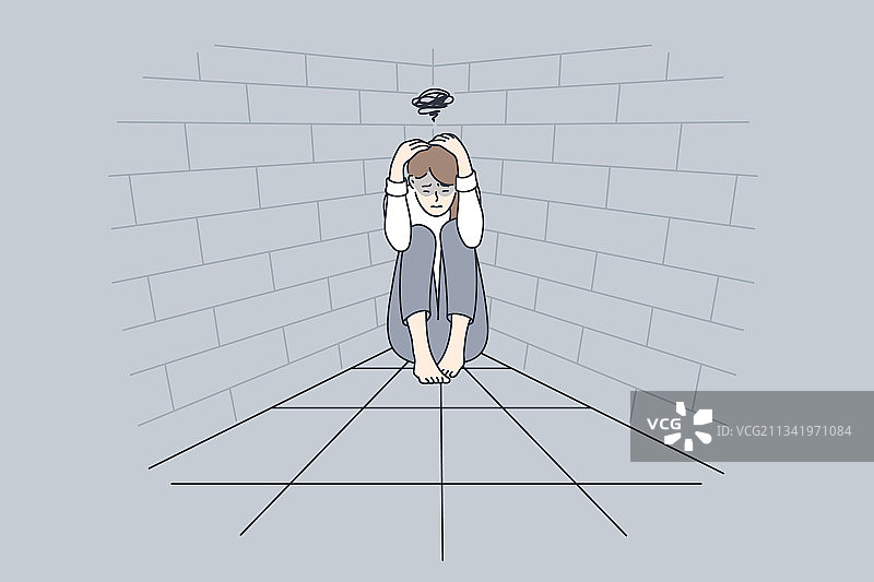 抑郁不良想法悲伤概念图片素材