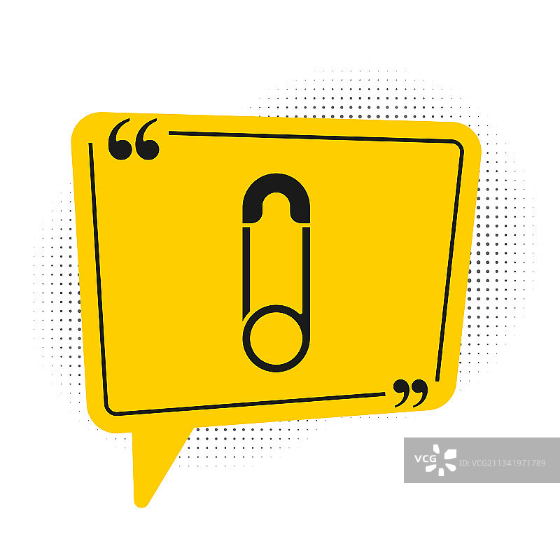 黑色经典闭合钢制安全别针图标图片素材