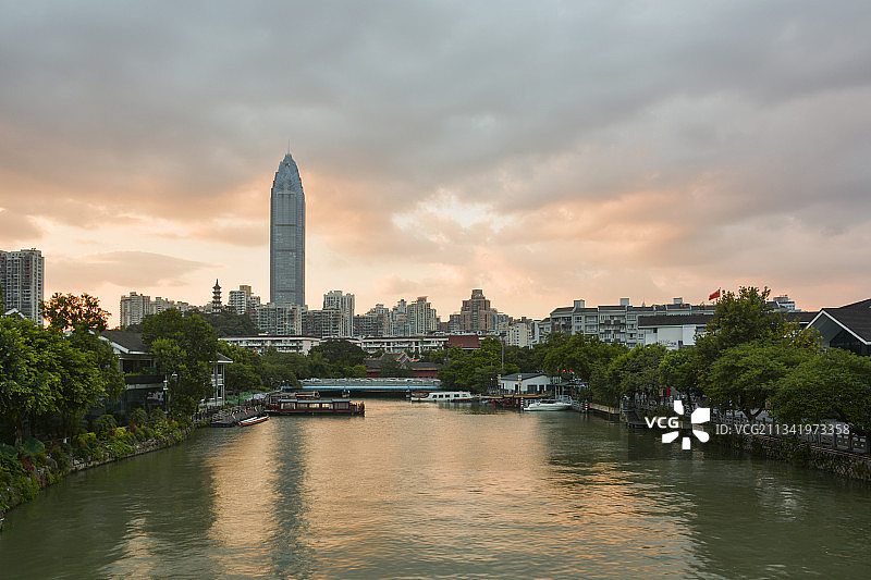 南塘黃昏——浙江溫州鹿城 日落 世贸  浙南 温瑞塘河图片素材
