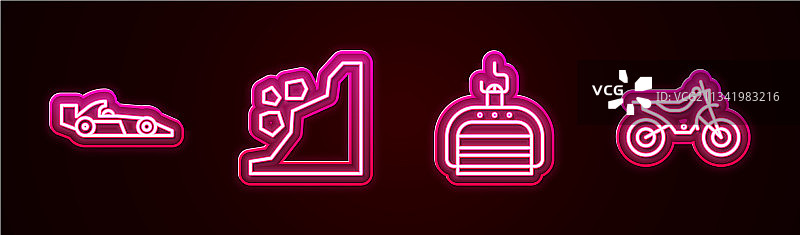 F1赛车滑坡滑雪缆车线稿图片素材