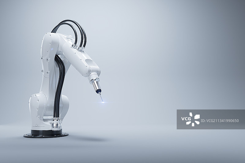 明亮背景下的机械臂图片素材