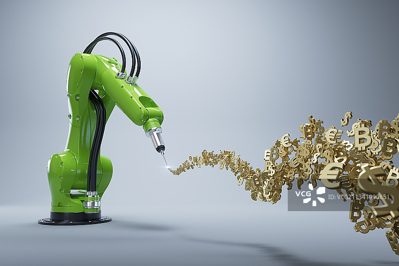 机器人手臂货币图片素材