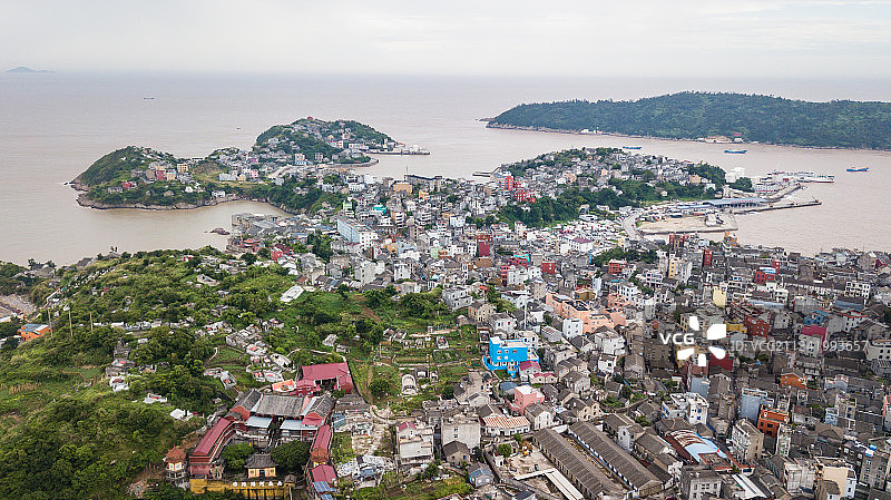 航拍台州玉环东沙渔村海岛风光图片素材