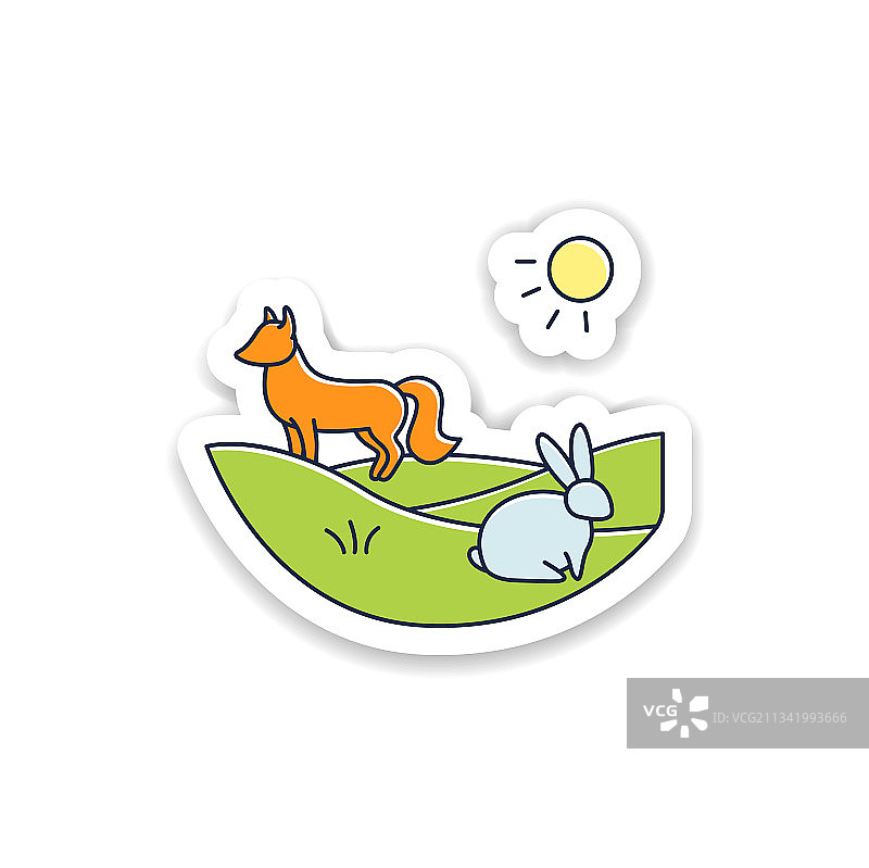 草原贴纸图标图片素材