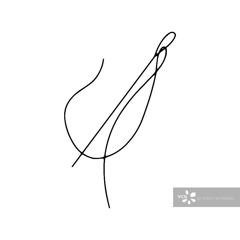 针和线黑白涂鸦图片素材