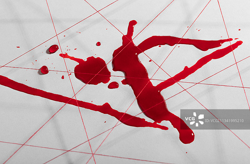 微缩创意红线几何光影悬念推理血迹刑侦法医探案图片素材
