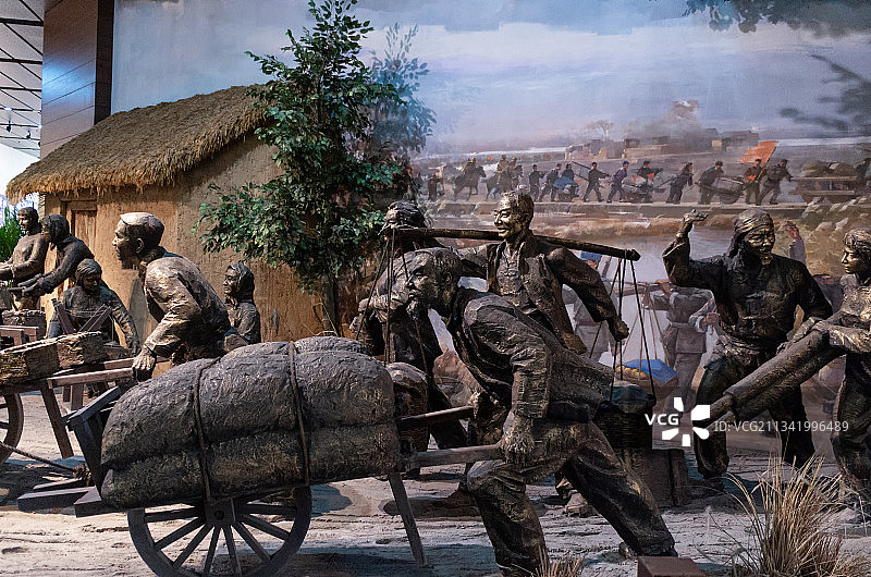 安徽省合肥市渡江战役纪念馆，群众支前场景图片素材