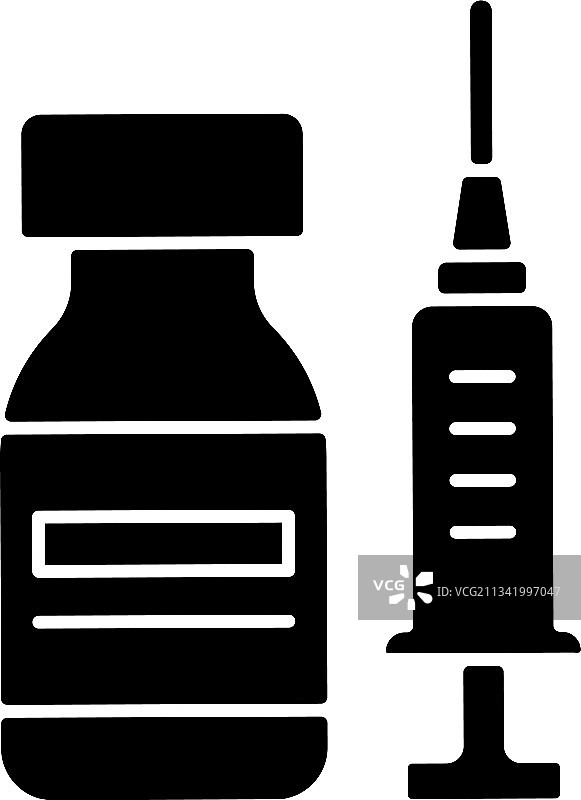疫苗瓶黑色字形图标图片素材