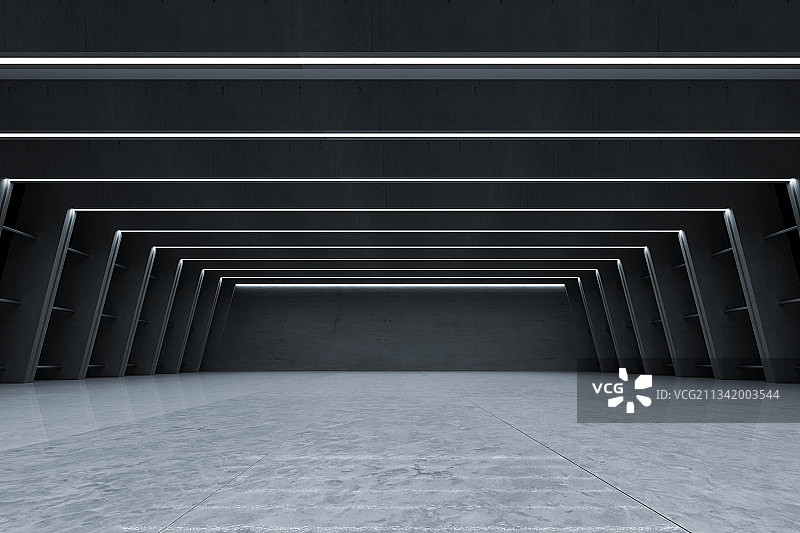 暗调带灯光室内大厅图片素材