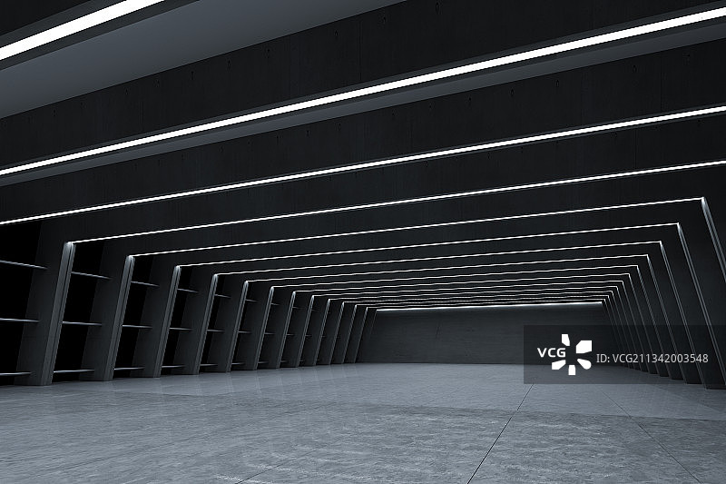 暗调带灯光室内大厅图片素材