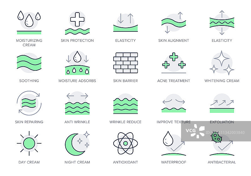 化妆品特性线性图标图片素材