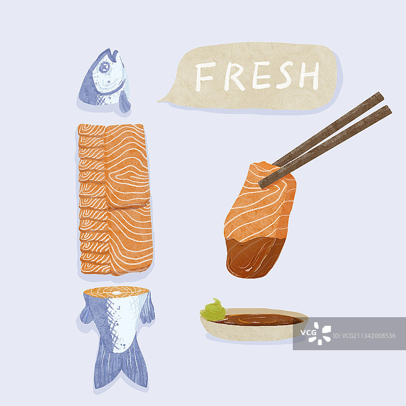 三文鱼刺身图片素材