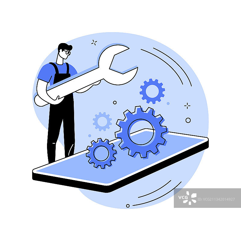 智能手机维修抽象概念图片素材