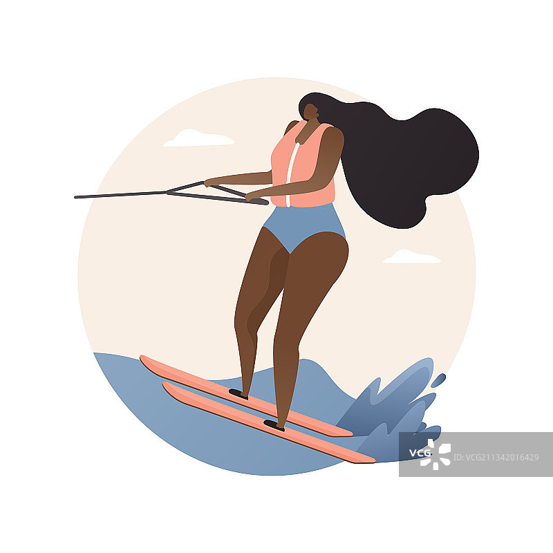 滑水运动抽象概念图片素材