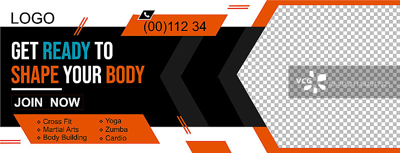 具有独特风格的健身Facebook封面设计图片素材