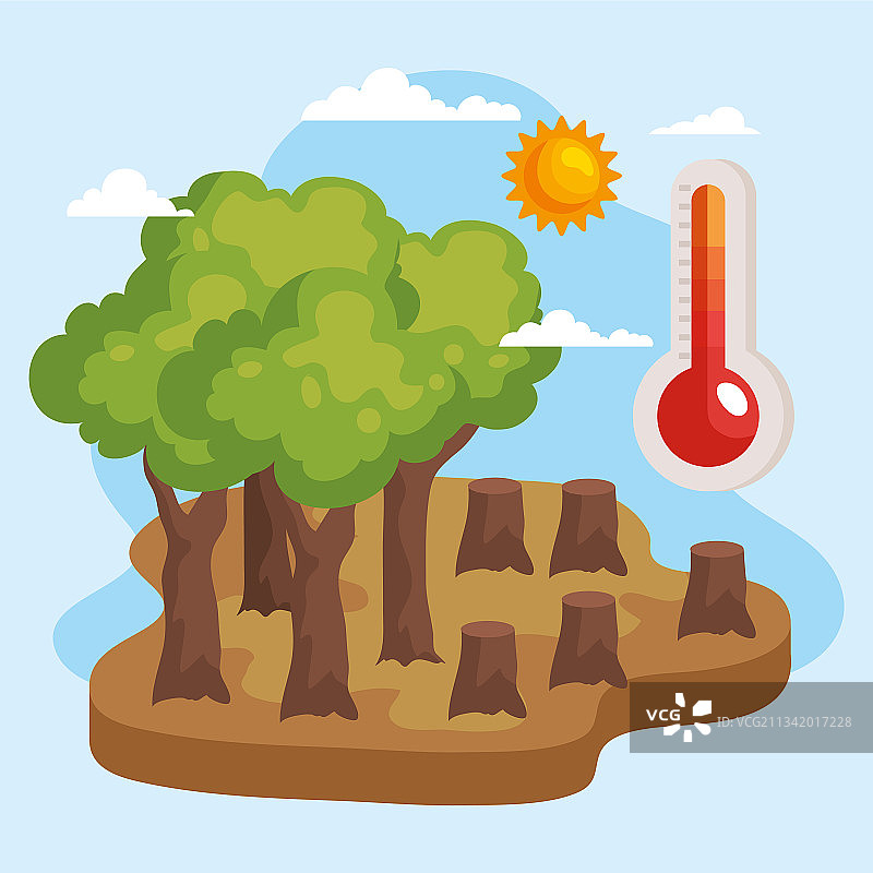 伐木森林与被砍伐的树木图片素材