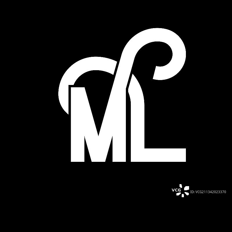 ML字母logo设计图片素材