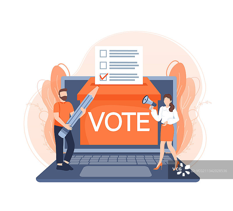 卡通人物扁平投票图标图片素材