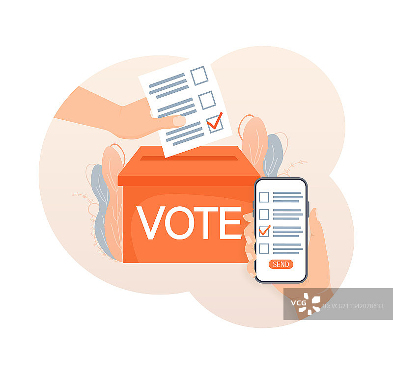 卡通人物扁平投票图标图片素材