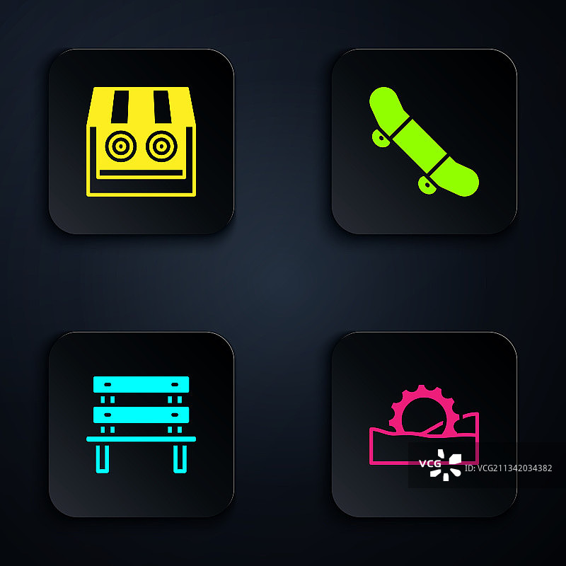 摩天轮、射击场和长椅组合图片素材