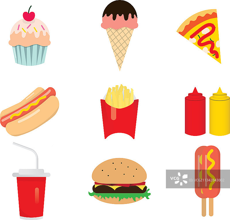 快餐食品套餐图片素材