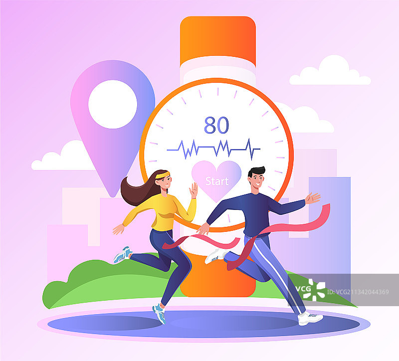 运动员智能手表或健身手环图片素材