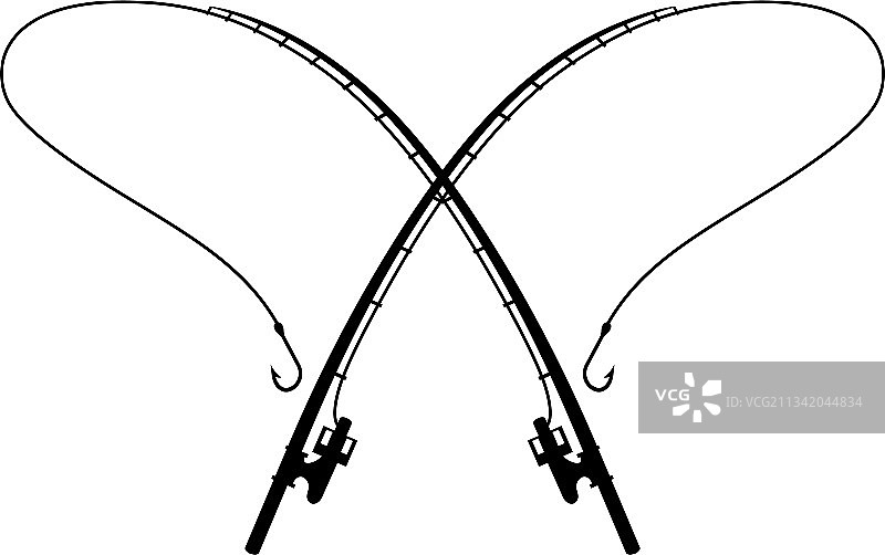 交叉的鱼竿图片素材