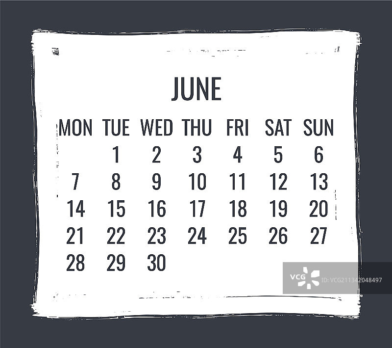 2021年6月月历图片素材