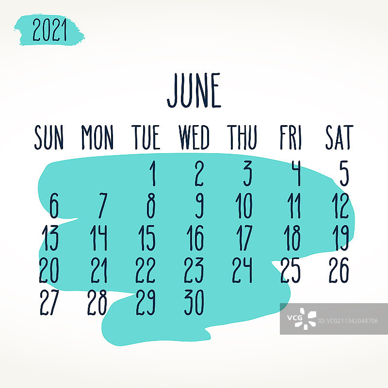 2021年6月月历图片素材