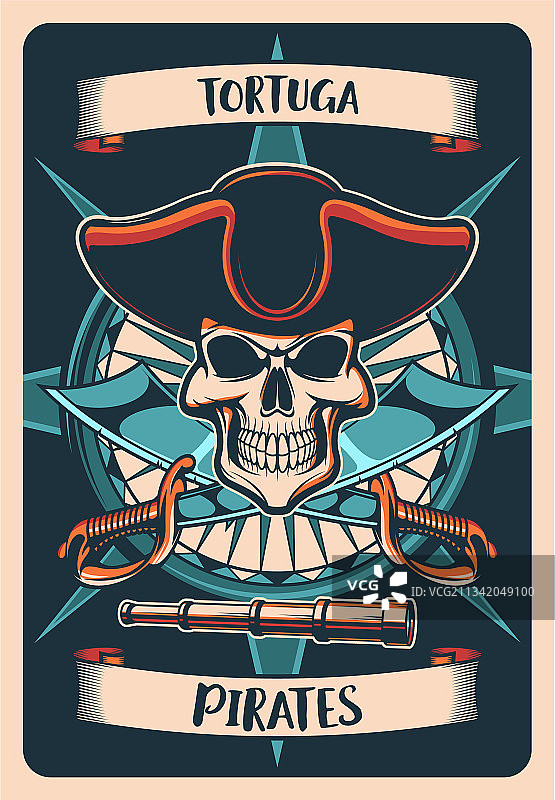 海盗主题T恤印花海报图片素材