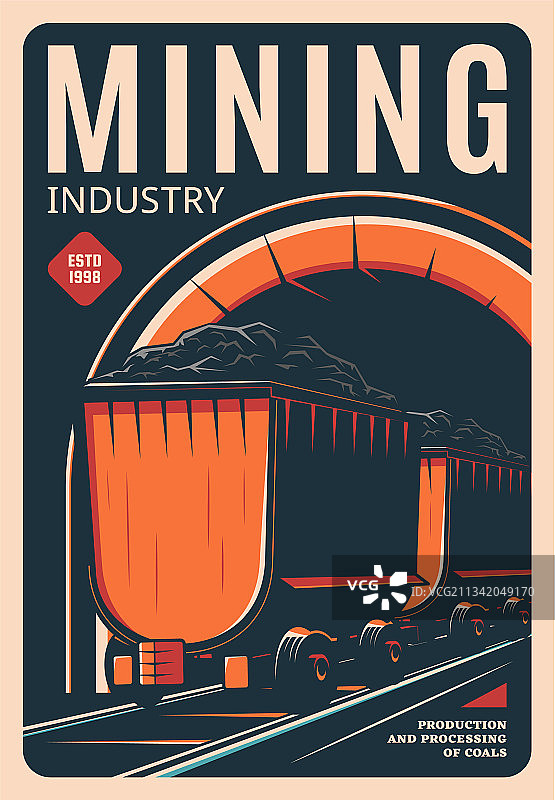 矿业复古海报煤炭加工图片素材