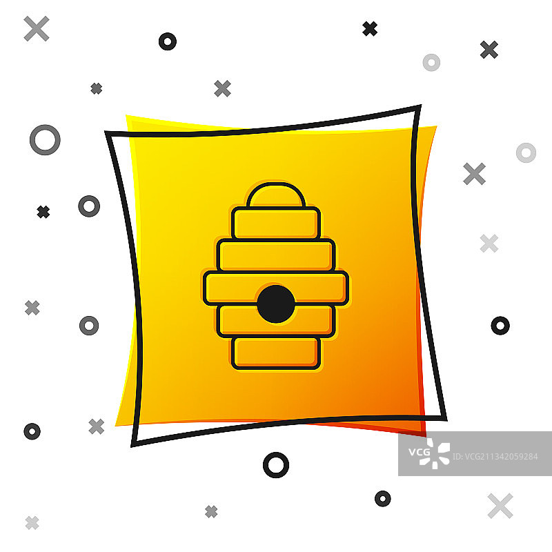 白色背景上的黑色蜂箱图标图片素材