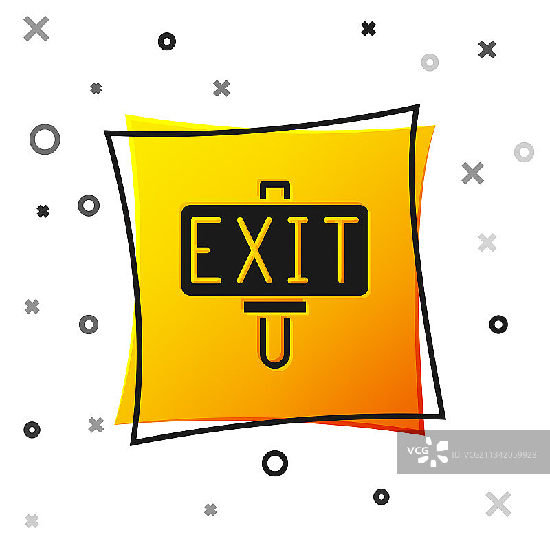 黑色安全出口图标，白色背景图片素材
