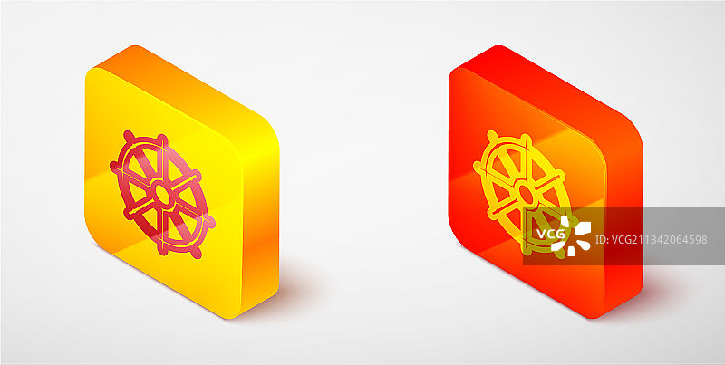 2.5D线条法轮图标（灰色背景）图片素材