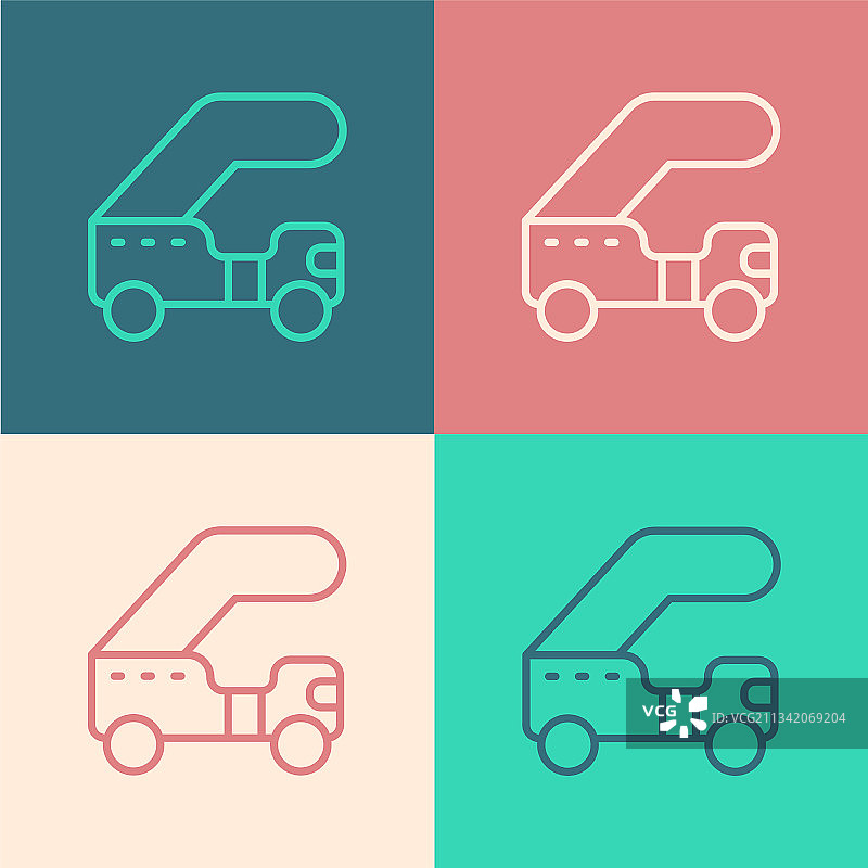 波普艺术风格飞机登机梯图片素材