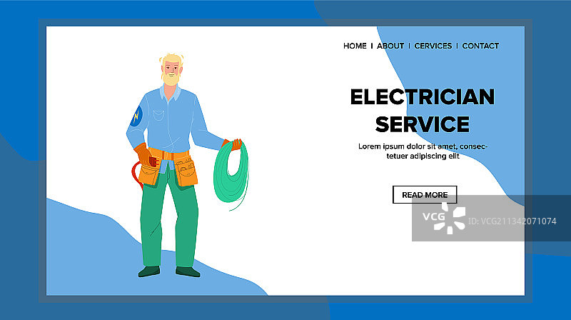 维修线路故障的电工图片素材