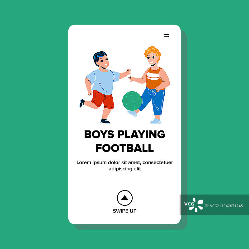 男孩们在球场上踢足球图片素材