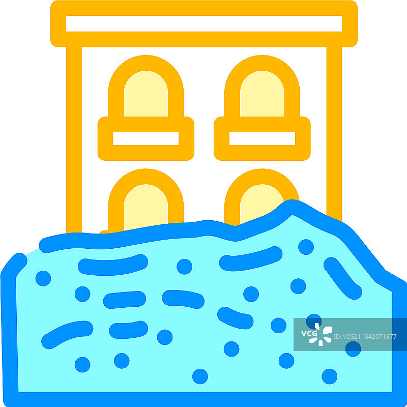 强降雨灾害彩色图标图片素材