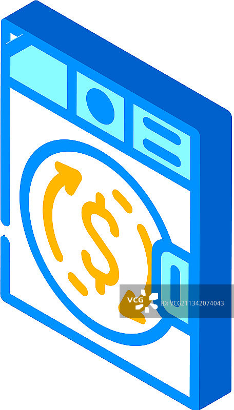 2.5D洗衣机洗钱图标图片素材