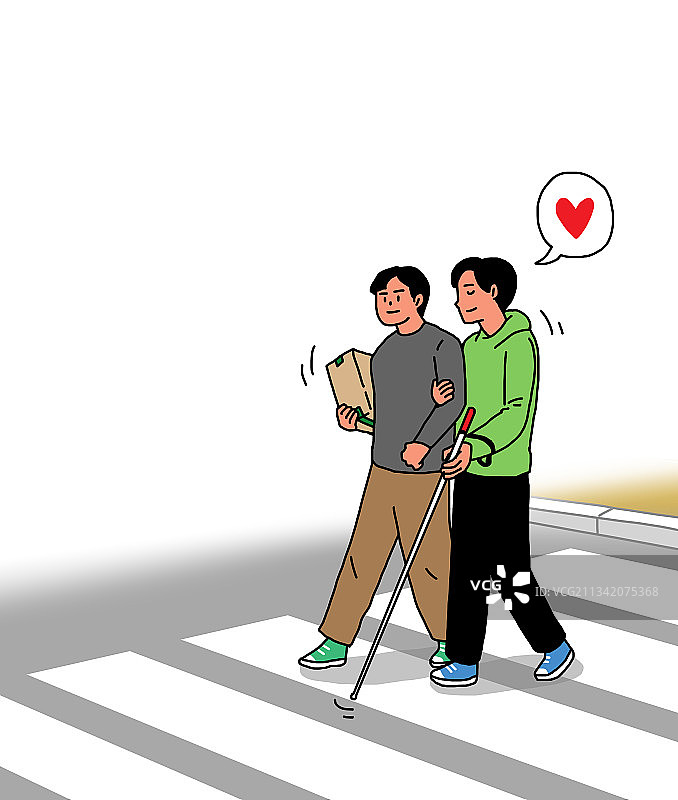 残疾人关爱日社会公益插画图片素材