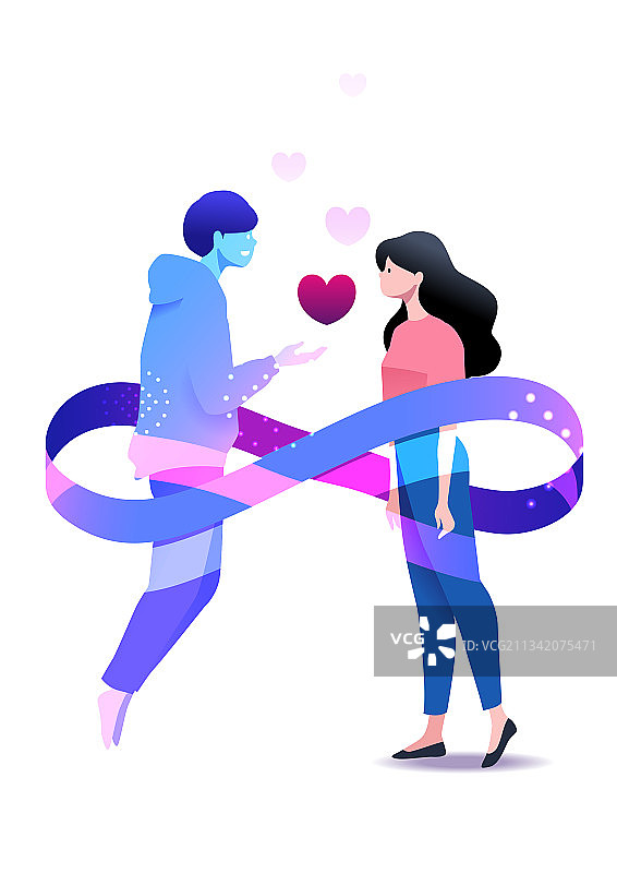 人工智能、爱、情感表达、对话、虚拟形象、元宇宙、莫比乌斯环图片素材